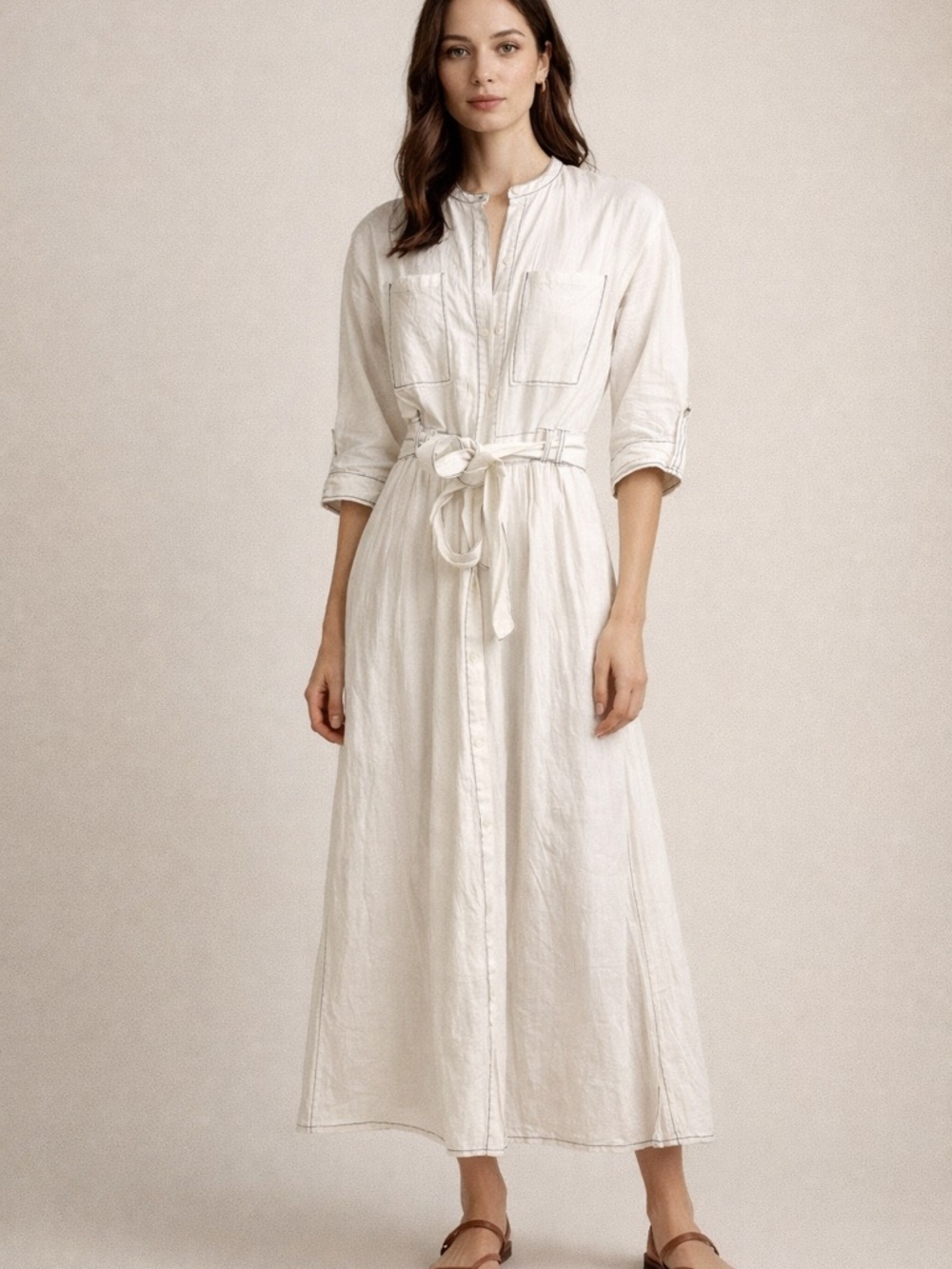 ZARA Z1975 Denim Cotton Poplin Maxi Dress